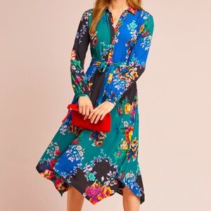Maeve Floral Blue and Black Dress